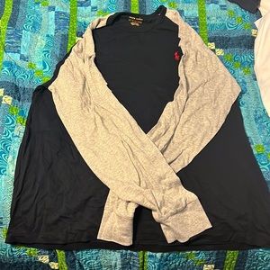 Mens XL Navy blue and grey Long Sleeve Tee